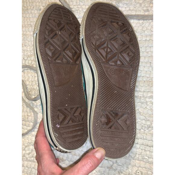 VINTAGE TURQUOISE MADE IN USA CONVERSE ALL STAR CHUCK TAYLOR SNEAKERS - Picture 2 of 5